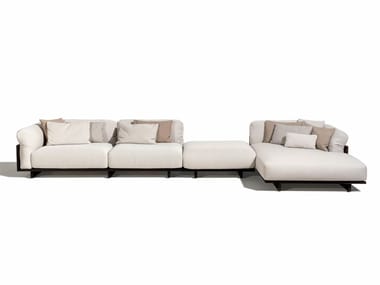 ARGO-WOOD - Sectional fabric garden sofa by Talenti
