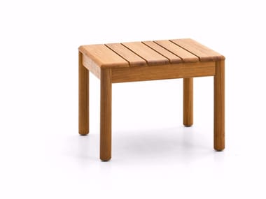 BARCODE - Square teak garden side table by Varaschin