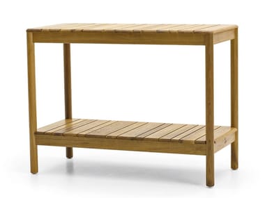 BARCODE - Rectangular teak garden console by Varaschin