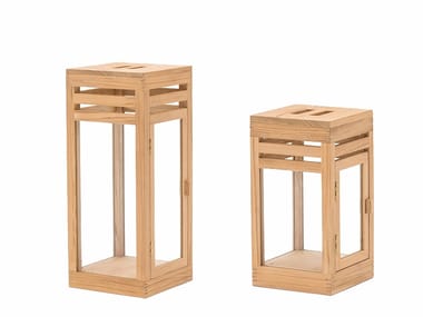 BARCODE - Wood and glass lantern by Varaschin