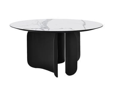 BARRY - Round porcelain stoneware table by Miniforms
