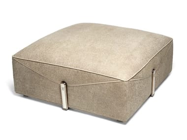 BASTIAN - Upholstered square leather pouf by Visionnaire