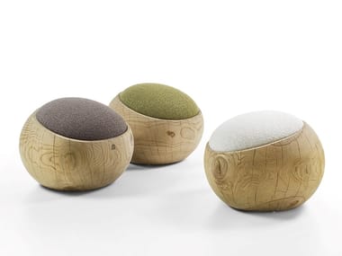BIGN? DI IGINIO MASSARI - Cedarwood and fabric stool by Riva 1920