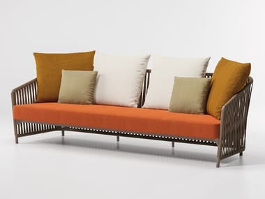 BITTA LOUNGE - 3 seater upholstered fabric garden sofa by Kettal