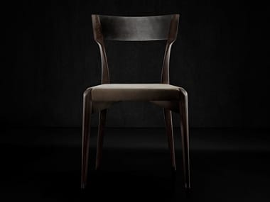 CHAIR-VA - Wooden chair with leather covered seat by Henge