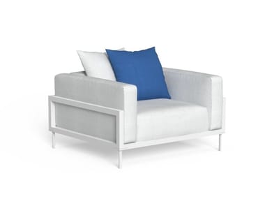 CLEOSOFT-ALU - Garden armchair with removable cover with armrests by Talenti