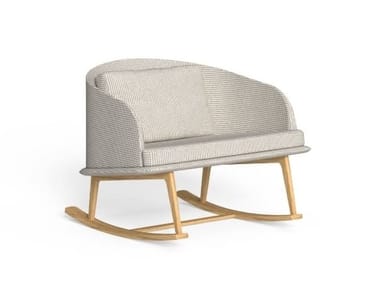 CLEOSOFT-WOOD - Rocking fabric easy chair by Talenti