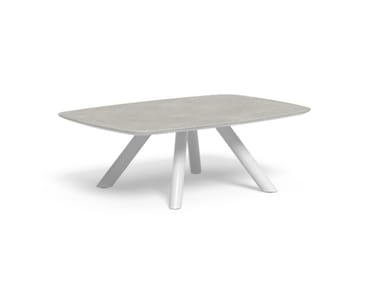 CORAL - Low rectangular porcelain stoneware garden side table by Talenti