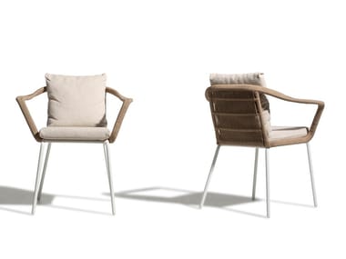 CRUISE ALU - Fabric chair with armrests with integrated cushion by Talenti