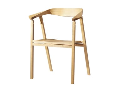 D7/D7K - Folding wooden chair with armrests by Tecta