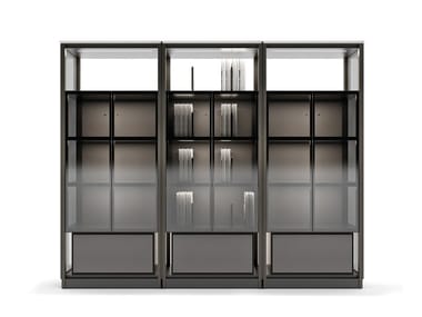 DOMUS - Sectional bookcase with built-in lights by Giorgetti