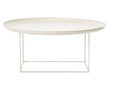 DUKE LARGE - Round metal coffee table with tray by NORR11