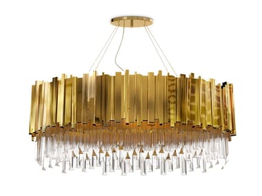 EMPIRE OVAL - Brass pendant lamp by Luxxu
