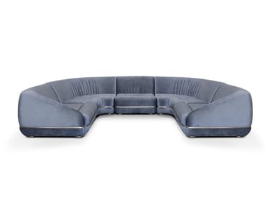 XENOX - Curved sectional fabric sofa by Essential Home