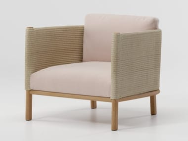 GIRO - Fabric garden armchair with armrests by Kettal