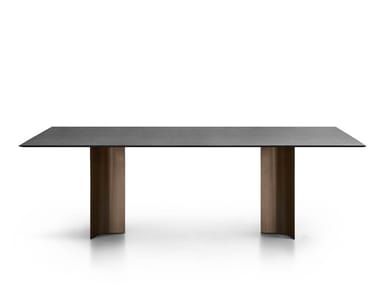 GULLWING - Rectangular reconstructed stone table by Lema