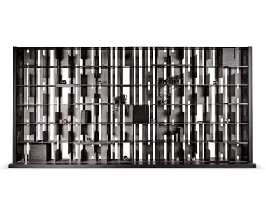 HONG KONG - Freestanding sectional aluminium and wood bookcase by Cantori