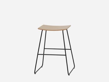 TAO - Sled base high beech stool by Inclass