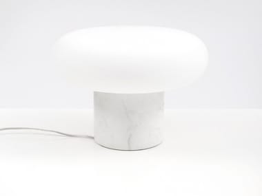 ITKA BASE - LED opal glass table lamp with ceramic/marble base by Danese Milano