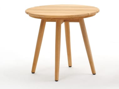 LAPIS - Round teak garden side table by Varaschin