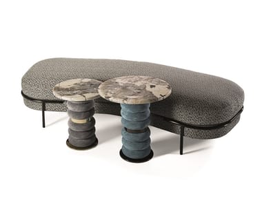 LLOYD - Upholstered fabric bench by Longhi