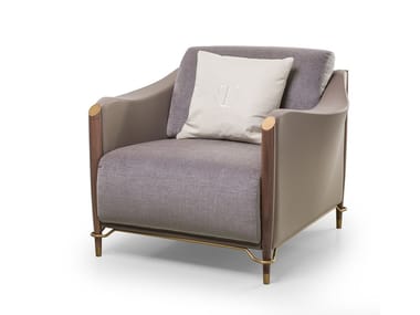 MELTING LIGHT - Fabric armchair with armrests by Turri