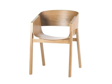 MERANO 321 400 - Solid wood chair with armrests by TON