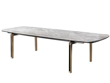 MIRAGE - Rectangular Calacatta marble table by Cantori