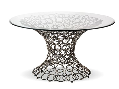MONDRIAN ART FORM - Round glass table by Cantori