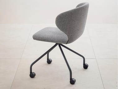 MULA - Upholstered fabric chair with castors by Miniforms