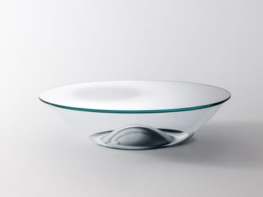 NACRE - Oval crystal coffee table by Glas Italia