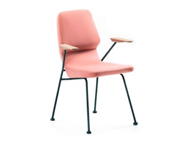 OBLIQUE - Upholstered fabric chair with armrests by Prostoria