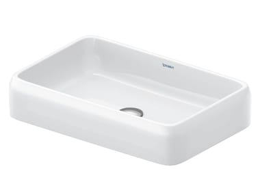 QATEGO - Countertop rectangular ceramic washbasin by Duravit