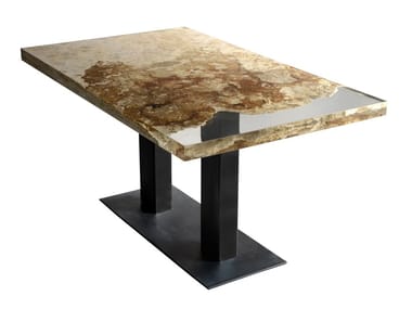 RAPOLANO - Rectangular rapolano travertine dining table by alcarol