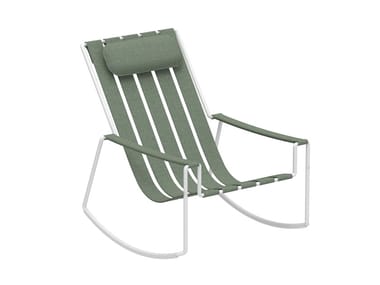 STRAPPY - Rocking stainless steel garden armchair with armrests by Royal Botania