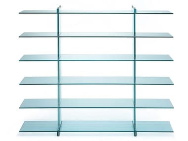 TESO - Open float glass bookcase by FontanaArte