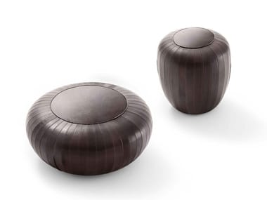TOD - Upholstered leather pouf by Lema