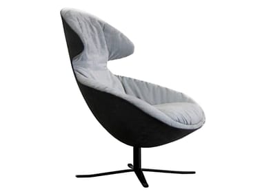 LOFT SOFT UPHOLSTERED - Upholstered leather armchair with headrest by Tonon