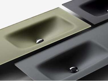 VETRO - Satin glass washbasin with integrated countertop by Falper