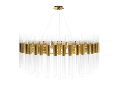 WATERFALL ROUND - Brass pendant lamp by Luxxu