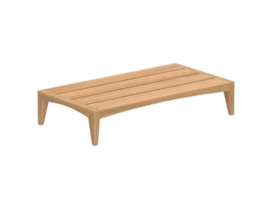 ZENHIT LOUNGE - Low rectangular teak garden side table by Royal Botania