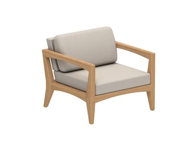 ZENHIT LOUNGE - Upholstered fabric garden armchair with armrests by Royal Botania