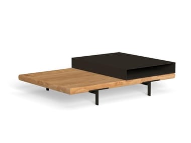 ALLURE - Low wooden coffee table with storage space by Talenti