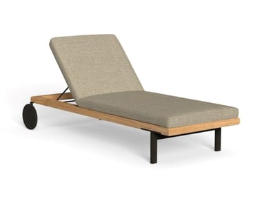 ALLURE - Recliner fabric sun lounger with castors by Talenti