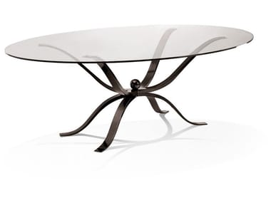 ATLANTE - Oval glass table by Cantori