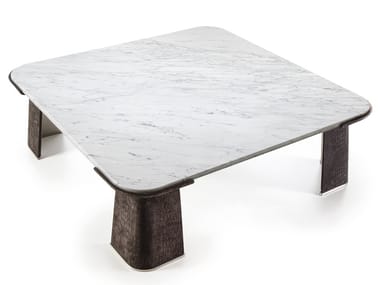 BALANCE - Square marble coffee table by Longhi