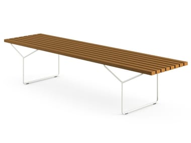 Bertoia - Steel and Teak Garden Bench (Request for Quote)