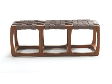 BUNGALOW - Teak garden bench with fabric seat (Dimensions - L.121 x P.44 x H.42) by Riva 1920