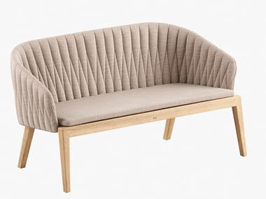 CALYPSO - 2 seater fabric and teak garden sofa by Royal Botania