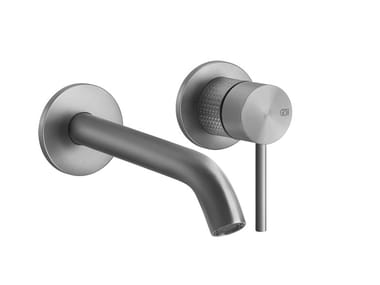 CESELLO - 2 hole wall-mounted stainless steel washbasin mixer by Gessi